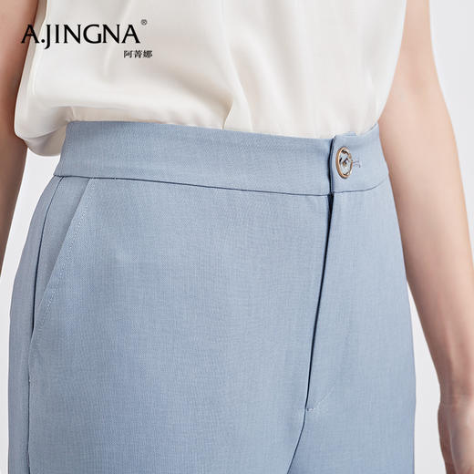 【特价不退换】阿菁娜休闲职业直筒宽松高腰西裤百搭显瘦通勤直筒裤A27C210035 商品图4