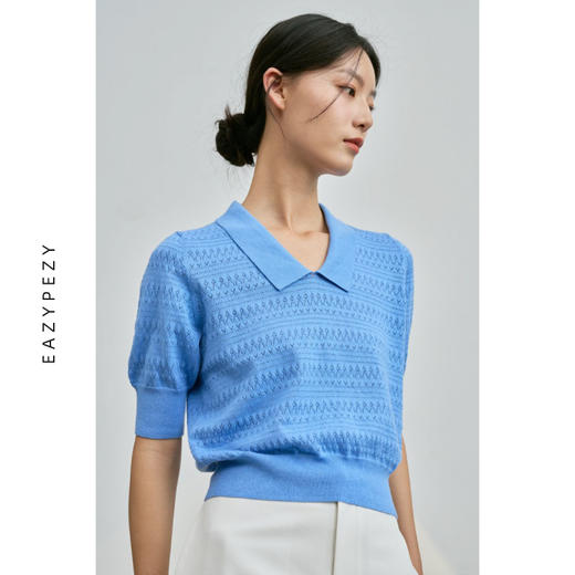 EAZYPEZY 棉羊绒钩花Polo衫 商品图3