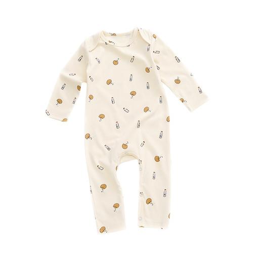 【可机洗 不缩水不起球 柔软舒适】ins韩版精梳棉印花婴儿连体衣 宝宝长袖爬服新生儿秋冬外出服 商品图4