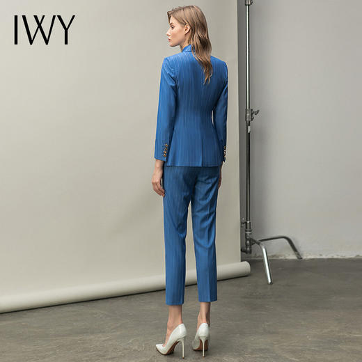 IWY/时尚蓝色条纹修身西服西装套装女商务通勤职业装气质女神范工作服CP10318 商品图4