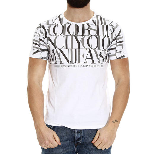 AJ 春夏新款 正面双色字母 圆领短袖T恤 Z-8673 商品图0