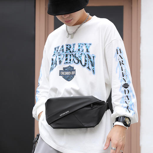 皮卡诺腰包6020男包新款时尚斜挎包男士休闲大容量单肩包牛津布户外潮流胸包男 商品图4