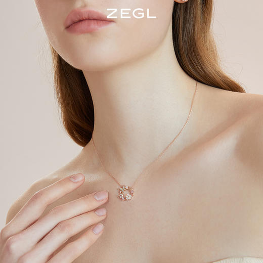ZEGL设计师裙饰box系列925纯银花朵项链女轻奢小众贝壳蝴蝶锁骨链 商品图5