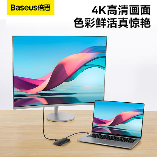 倍思 轻享系列 六合一 HUB扩展坞 数据版(HDMI+USB3.0*2+Type-C Data+SD/TF) 商品图6