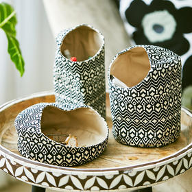 黑白鸟屋桌面储物筐收纳盒