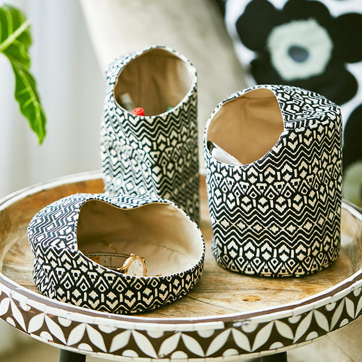 黑白鸟屋桌面储物筐收纳盒 商品图0