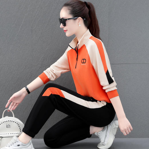 运动套装女春秋2022新款卫衣宽松跑步休闲服两件套潮HL9811 商品图5