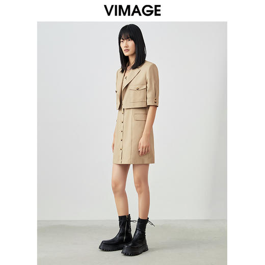 VIMAGE纬漫纪夏季新款简约吊带连衣裙V1707319 商品图1