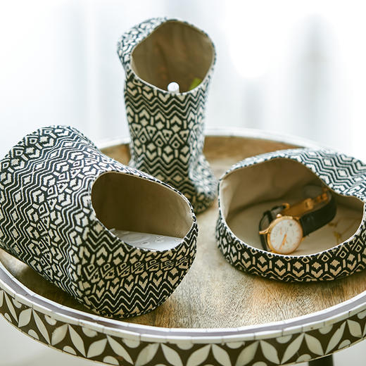 黑白鸟屋桌面储物筐收纳盒 商品图2