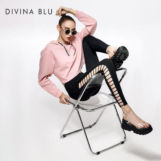 DIVINABLU|真裸感镂空设计|时尚个性塑性健身裤速干透气瑜伽裤西西里04 商品图0
