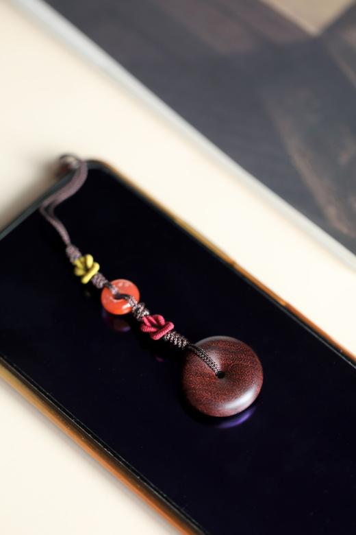 【青山特惠】小叶紫檀平安扣钥匙扣 吊坠s34 商品图4