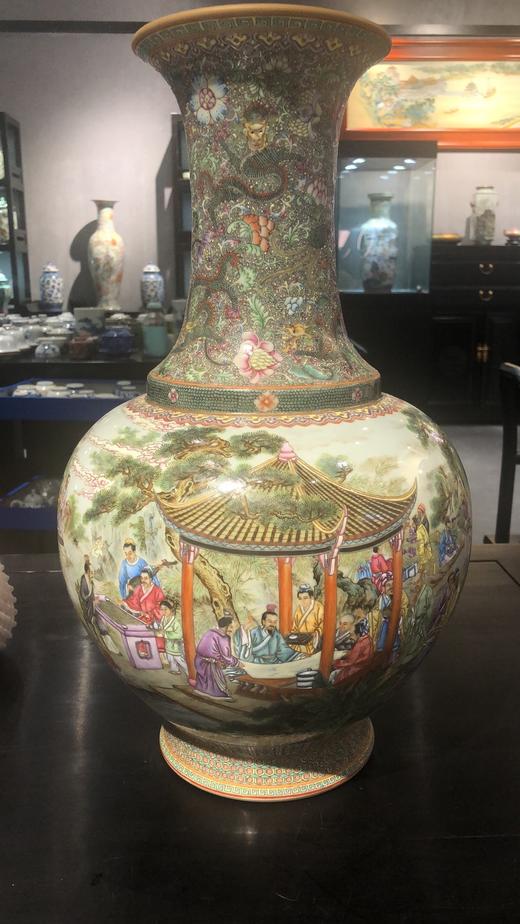 龚良斌：重工粉彩古月轩通景人物兰亭集序赏瓶 商品图0