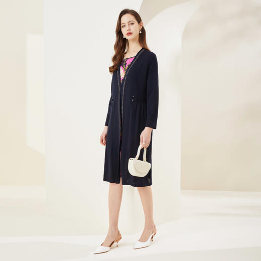 [MA8B9]瑟俪2022年春上新 针织假两件套优雅拼接连衣裙 商品图3