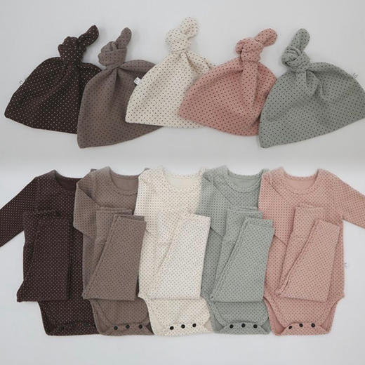 【高腰护肚 亲肤柔软两用档】A类ins韩版小童波点包屁打底衣爬服 男女宝宝空调房长袖哈衣套装 商品图3