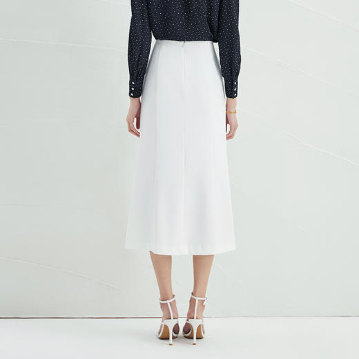 EITIE爱特爱夏季新款时尚通勤简约显瘦高腰开叉长款半身裙女B2206918 商品图2