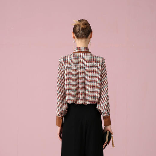 【伯妮斯茵】复古长袖赭色衬衫 1F4011 商品图2