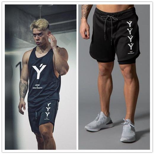 运动短裤男夏跑步弹力训练透气速干网眼篮球裤防走光双层健身短裤djh24 商品图2