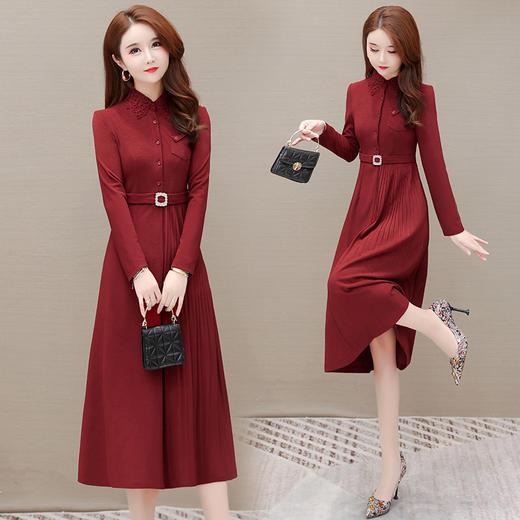 2022年春季套头套头长裙纽扣a字裙连衣裙 SS-SH22A05C 商品图4