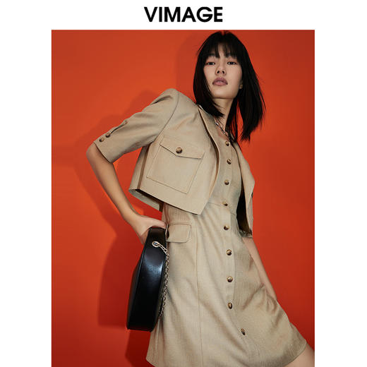 VIMAGE纬漫纪夏季新款简约吊带连衣裙V1707319 商品图2