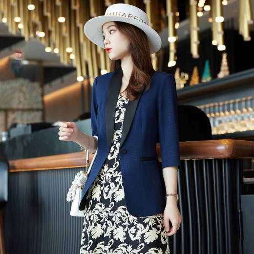 MGG- XMYBGF-2278小西装外套连衣裙薄款七分袖时尚洋气西服套装 商品图1