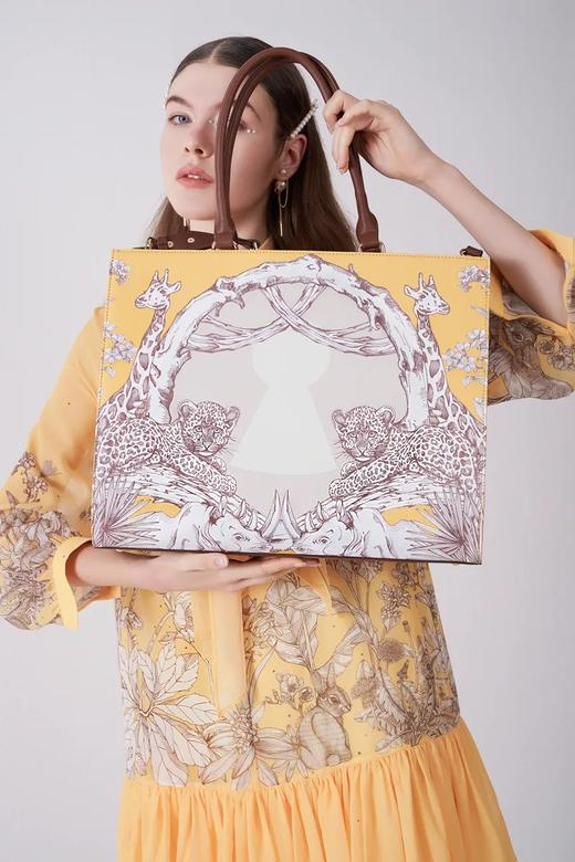非洲动物手绘印花托特包 商品图1