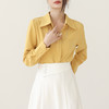 【限时送项链】长袖黄色雪纺法式小上衣盐系衬衫女小众衬衣设计感春装2022新款 商品缩略图0