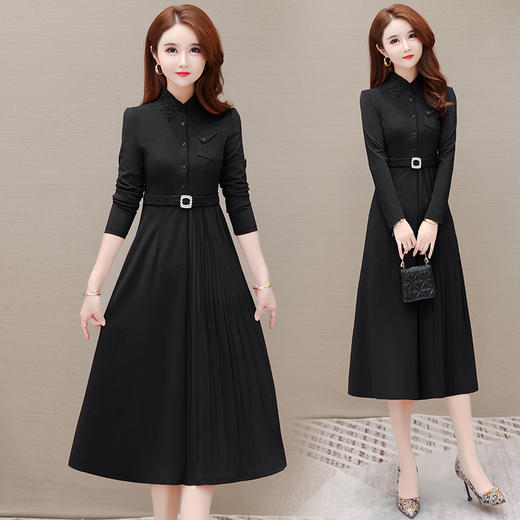 2022年春季套头套头长裙纽扣a字裙连衣裙 SS-SH22A05C 商品图0