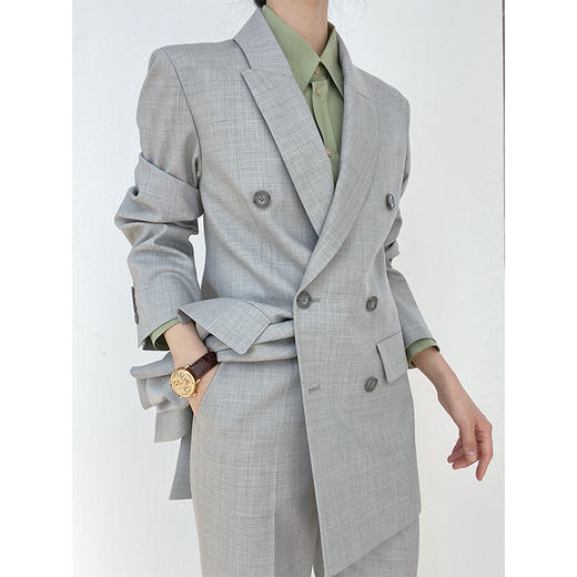 “新女绅士”通勤简约羊毛料西装西裤套装 商品图1