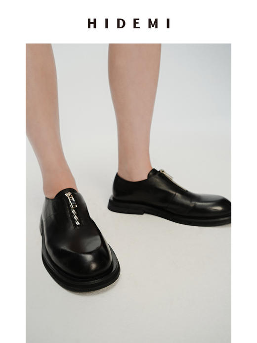 HIDEMI 简约拉链设计感厚底皮鞋 商品图5