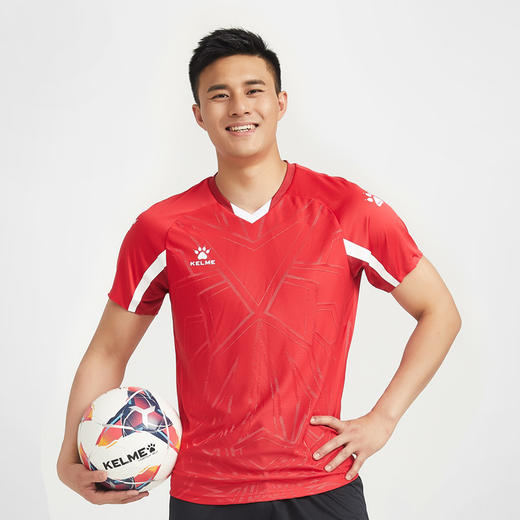 卡尔美官方旗舰店 足球服套装 男V领短袖比赛训练服定制球衣 商品图1