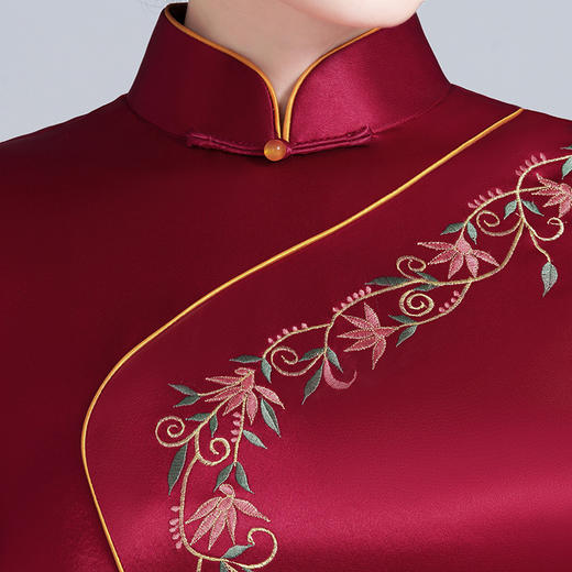 上海旗袍厂LHS-107新款礼服高贵洋气连衣裙 喜婆婆婚宴装改良修身旗袍 春季 商品图1