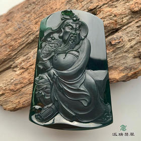 派瑞翡翠 翡翠挂件 糯冰种 墨翠