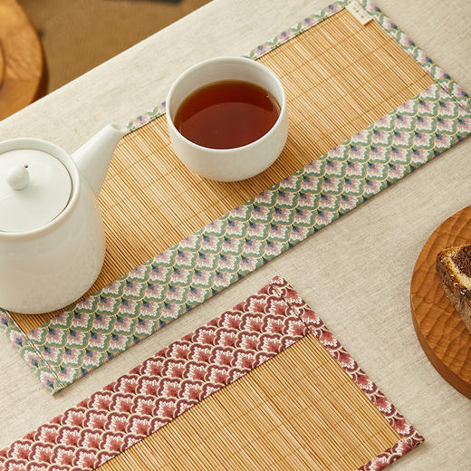 菱云纹竹制茶垫日式茶旗隔热垫 商品图0