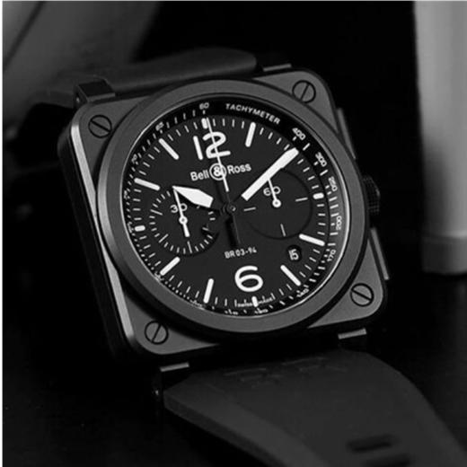 Bell & Ross 柏莱士 瑞士进口腕表经典方形陶瓷手表 BR0394-BL-CE 黑色 商品图1