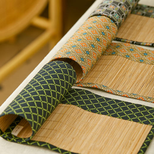 凌云纹竹制茶席垫日式桌旗 商品图3