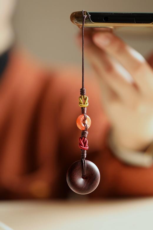 【青山特惠】小叶紫檀平安扣钥匙扣 吊坠s34 商品图1