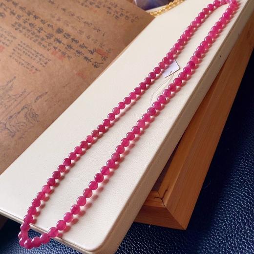 6.5mm 38.4克 天然红碧玺手链 商品图5