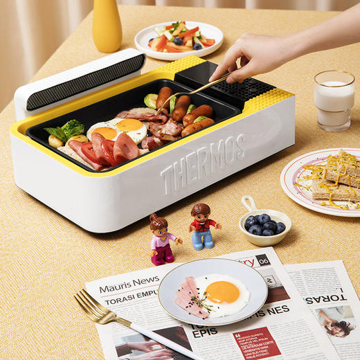 膳魔师多功能料理锅家用烤肉无烟不粘涮烤火锅烧烤一体炒菜网红锅【XPQ】 商品图1