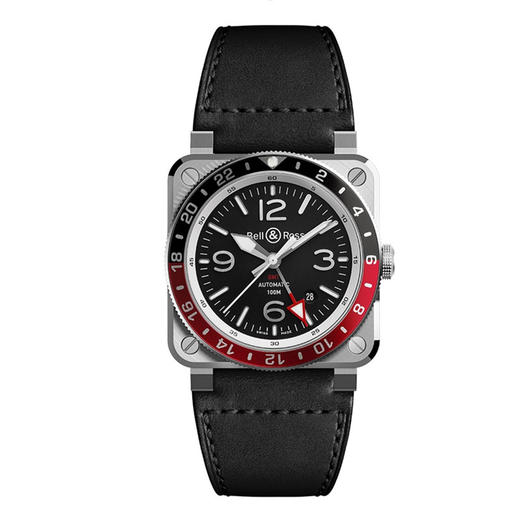 Bell & Ross 柏莱士 瑞士进口全自动机械手表男士方形腕表GMT飞行表2021年新款 BR0393-BL-ST/SCA 商品图0