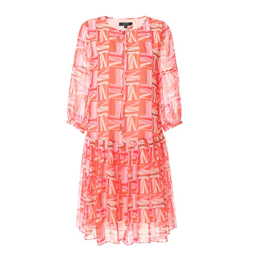 EITIE爱特爱夏季新款时尚减龄五分袖修身印花连衣裙女短款连衣裙6607307 商品图5