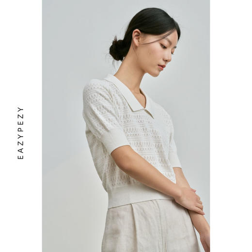 EAZYPEZY 棉羊绒钩花Polo衫 商品图2