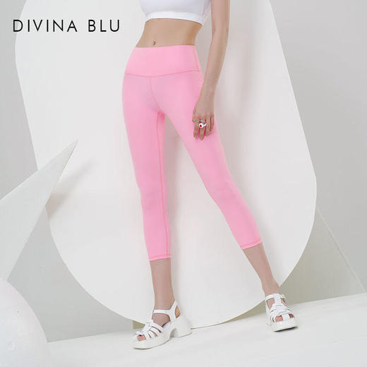 DIVINABLU|真裸感简约时尚|塑性提臀高腰弹力专业运动瑜伽裤西西里七分裤06 商品图1