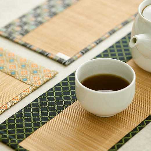 凌云纹竹制茶席垫日式桌旗 商品图0