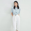 EITIE爱特爱夏季新款时尚通勤简约显瘦高腰白色哈伦休闲裤女B2205904 商品缩略图3