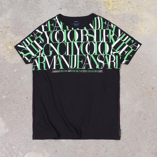 AJ 春夏新款 正面双色字母 圆领短袖T恤 Z-8673 商品图5