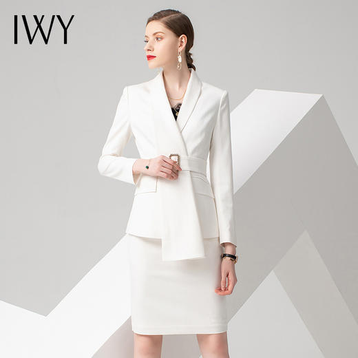 IWY/白色长袖西装长裤套装C10347+P30347 商品图5