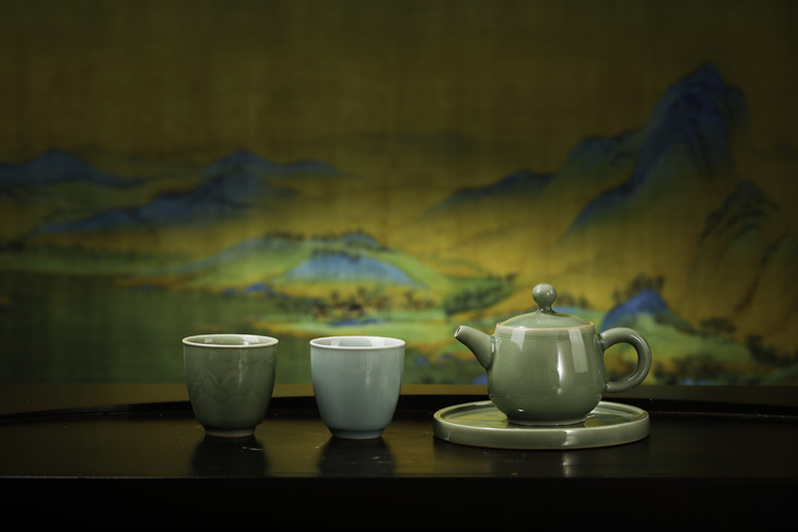 【众筹结束】张晞青瓷作品 宋韵"青绿山水茶席"