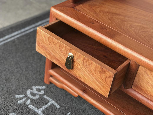 红桥红  家具严选  缅甸花梨（大果紫檀）【98 双抽屉如意衣帽架】 商品图7