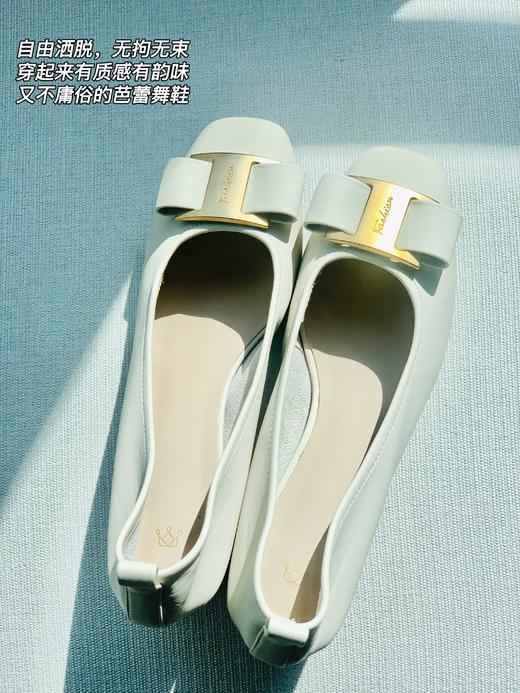 【百图lulu定制】【芭蕾舞者】蝴蝶单鞋  浅口 方圆头中跟鞋 进口超纤皮质 柔软轻便 商品图7