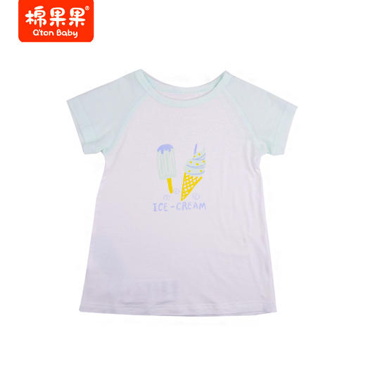 棉果果夏款莫代尔长款短袖T恤女童M201140422227 商品图0